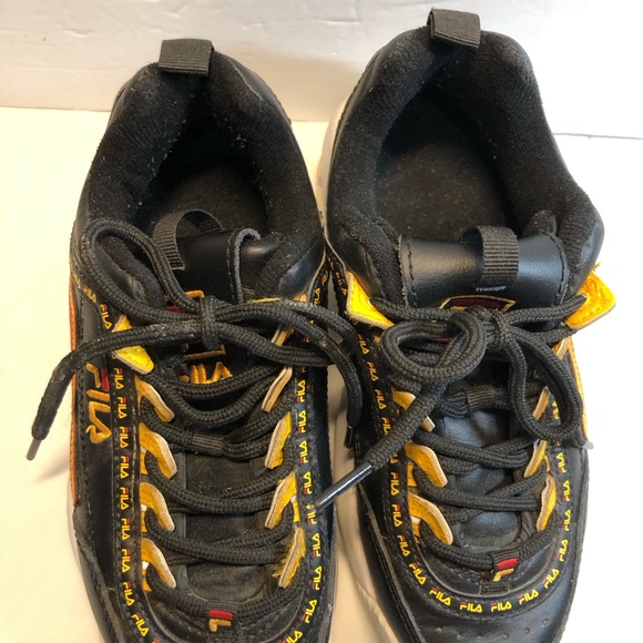 Fila Disruptor 2 Black Yellow Orange Athletic Shoes Sneakers Youth Size 4 - Picture 7 of 8